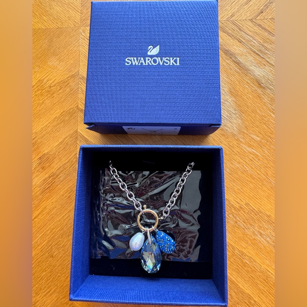 Swarovski Blue and Silver Charm Necklace